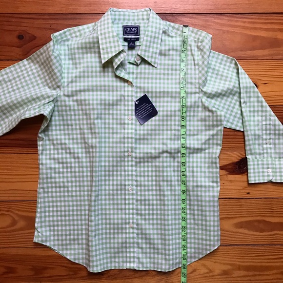 Chaps Classic No Iron Gingham Button Down, NWT, L - Picture 7 of 13